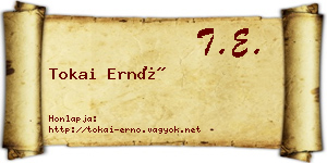 Tokai Ernő névjegykártya
